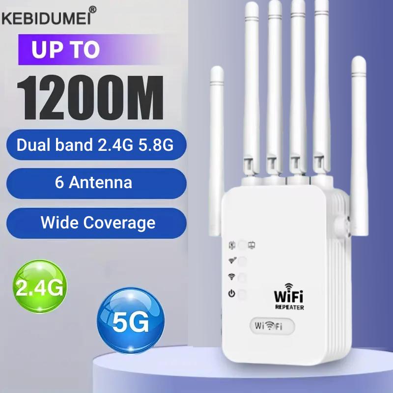 Wifi Range Extender - 1200Mbps Wireless WiFi Repeater 2.4G 5.8G