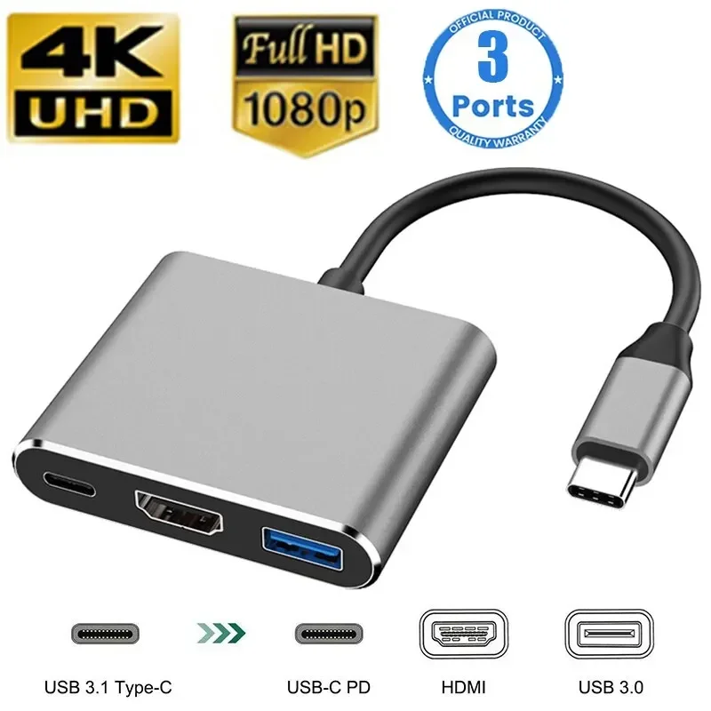 Multi Port Usb Hub - Type-C 3-in-1 Multiport Adapter for Switch/Phone/Computer