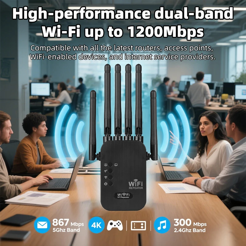 Wireless 5G WiFi Repeater 1200 - Wifi Range Extender review and price