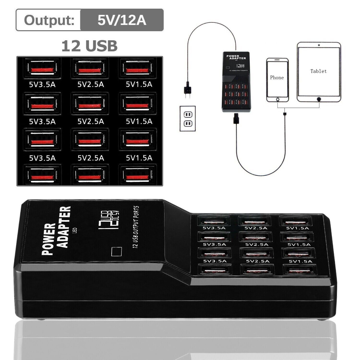 Multi 12 Port USB Charging Sta - Multi Port Usb Hub review and price