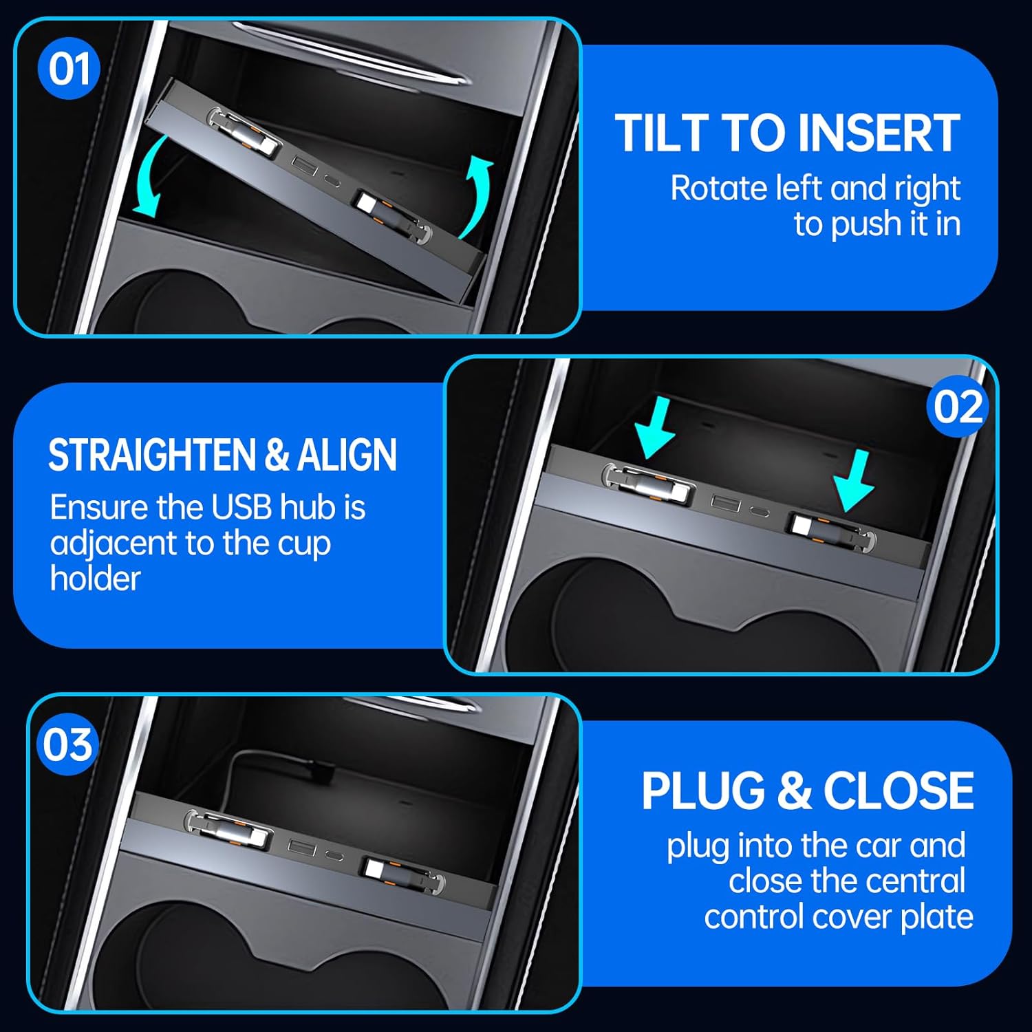 USB Hub for Tesla Model Y 2020 - Multi Port Usb Hub review and price