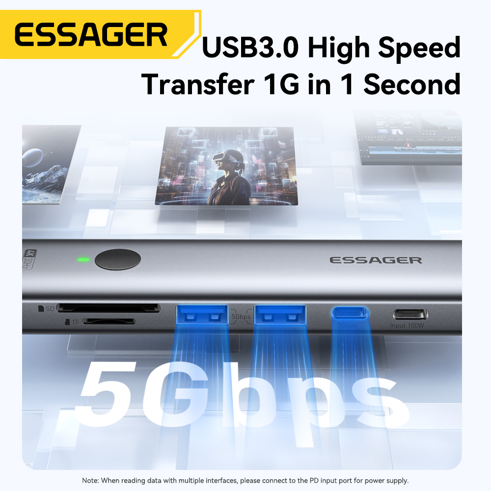 Essager USB C HUB 4K 7-in-1 Ty - Multi Port Usb Hub review and price